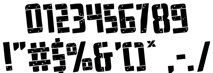 Frank-n-Plank Rotated Font OTHER CHARS
