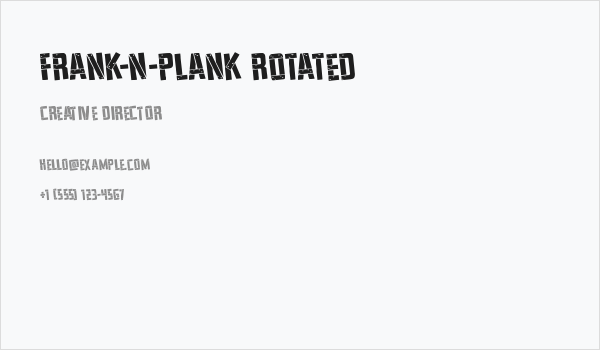 Frank-n-Plank Rotated Business Card