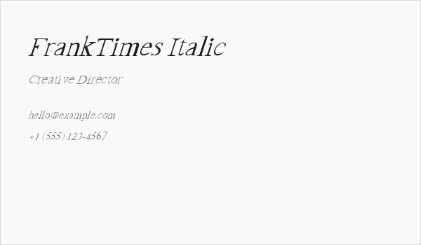 FrankTimes Italic Business Card