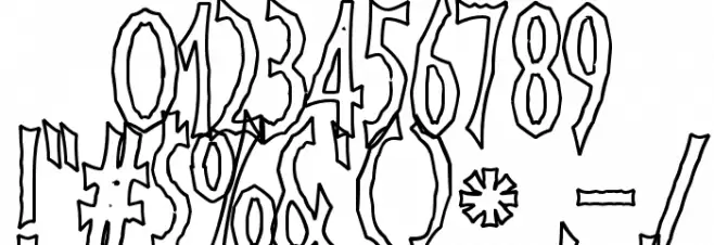 FrankenDork Hollow Font OTHER CHARS
