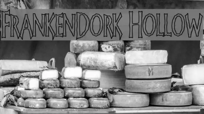 FrankenDork Hollow Font examples