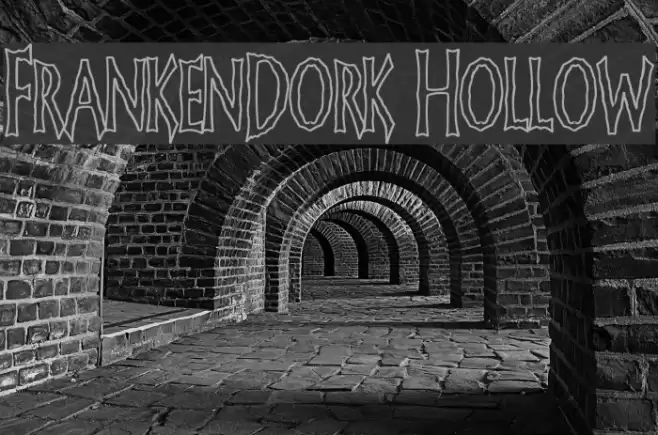 FrankenDork Hollow Font examples