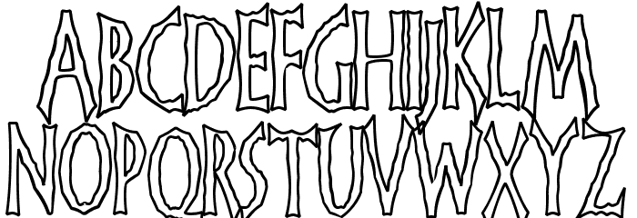 FrankenDork Hollow Font LOWERCASE