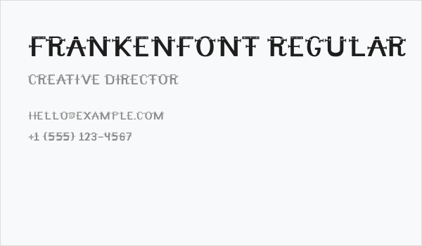 Frankenfont Regular Business Card