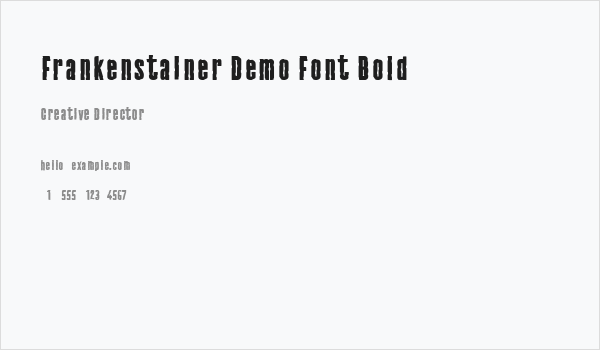 Frankenstainer Demo Font Bold Business Card
