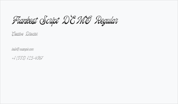 Frankest Script DEMO Regular Business Card