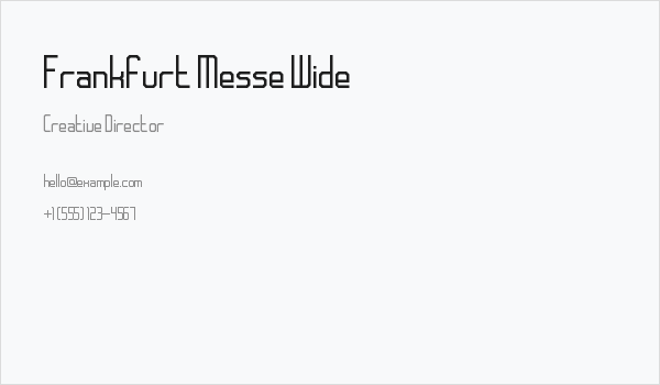 Frankfurt Messe Wide Business Card