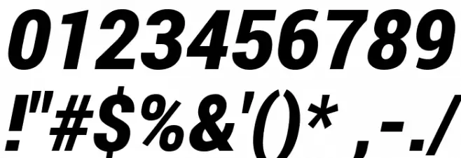 Franko Black Italic Font OTHER CHARS