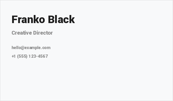 Franko Black Business Card