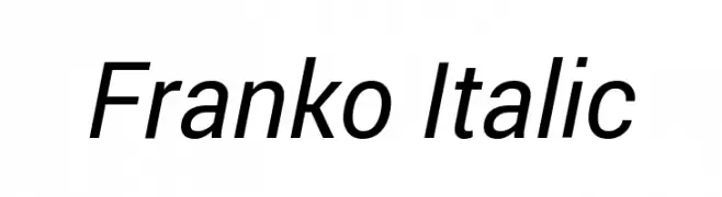 Franko Italic  Frei Schriftart Herunterladen