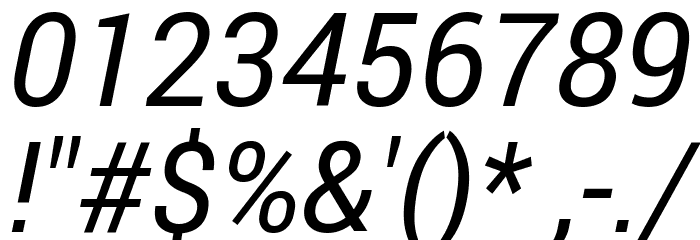 Franko Italic Font OTHER CHARS