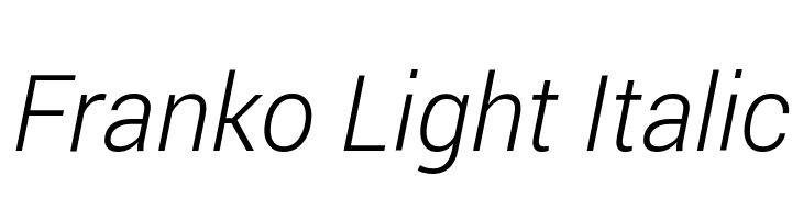 Franko Light Italic  Fuentes Gratis Descargar