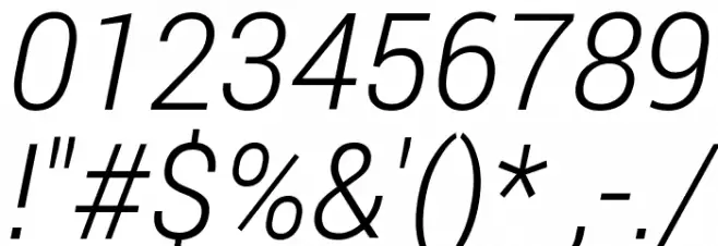 Franko Light Italic Font OTHER CHARS