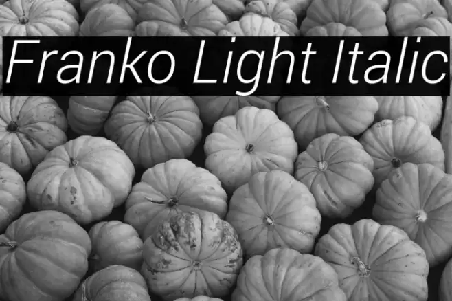Franko Light Italic Font examples