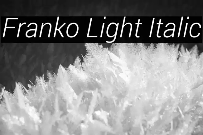 Franko Light Italic Font examples