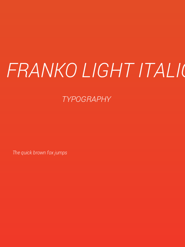 Franko Light Italic Poster