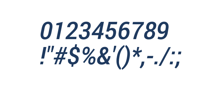 Franko Medium Italic Other Characters