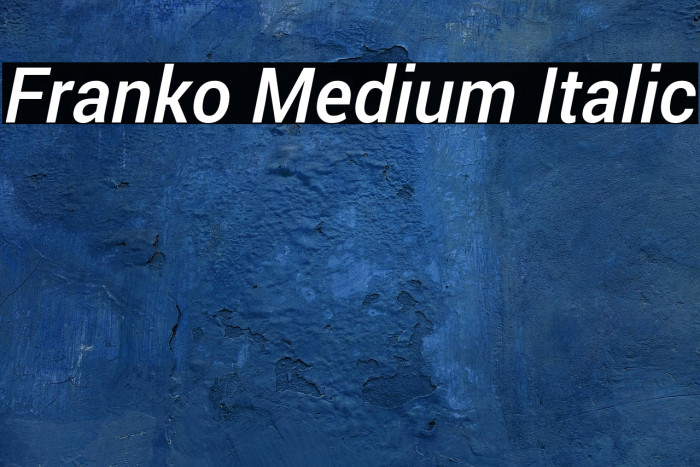 Franko Medium Italic Example 2
