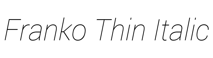 Franko Thin Italic  フリーフォントのダウンロード
