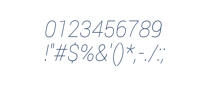 Franko Thin Italic Other Characters