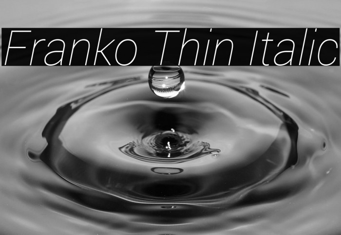 Franko Thin Italic Example 1