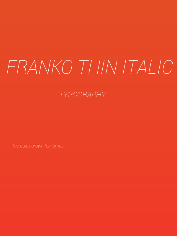 Franko Thin Italic Poster