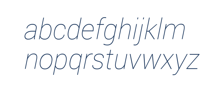 Franko Thin Italic Lowercase