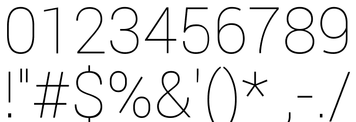 Franko Thin Font OTHER CHARS