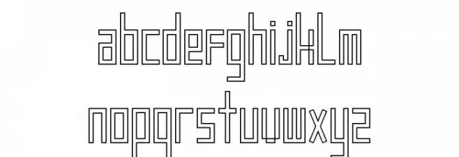 Frankstern Outline Schriftart Kleinbuchstaben
