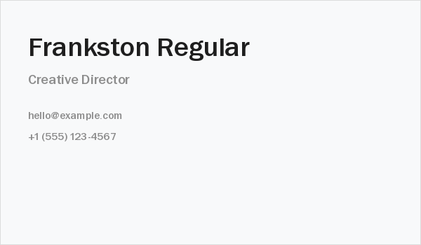 Frankston Regular Business Card