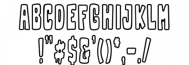 Franky Outline Font OTHER CHARS