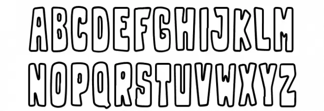 Franky Outline Font LOWERCASE