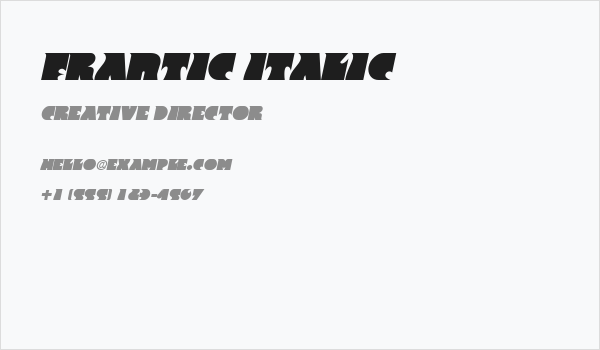 Frantic Italic Business Card