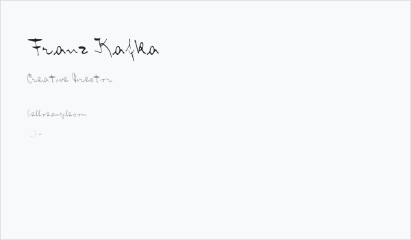 Franz Kafka Business Card