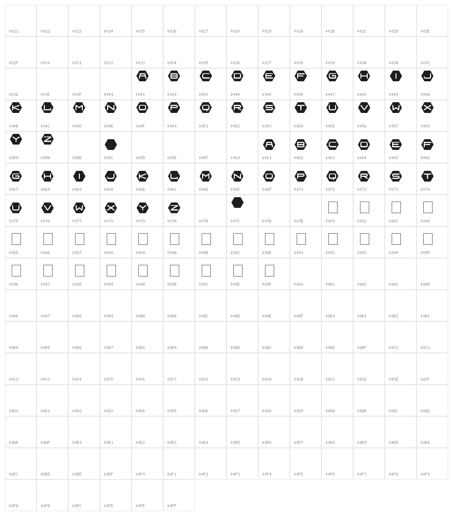 Fraulein Hex Character Map