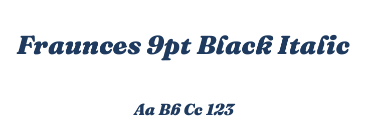Fraunces 9pt Black Italic Font Preview