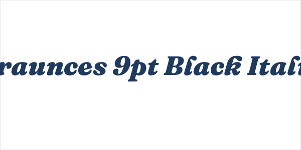 Fraunces 9pt Black Italic Logo
