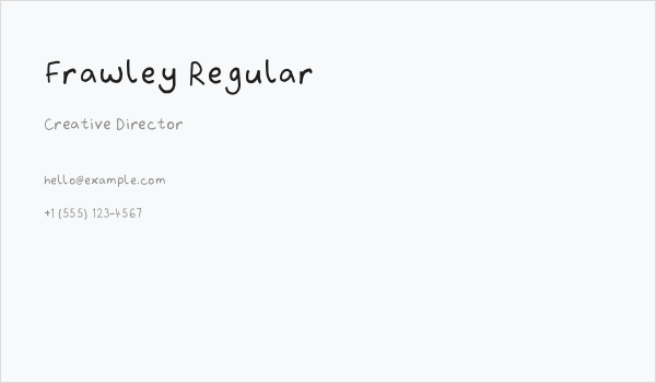 Frawley Regular Business Card