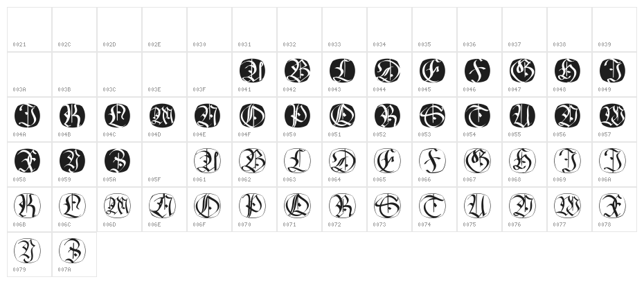 FraxBricKs Character Map
