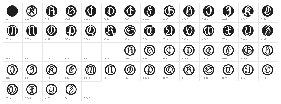 FraxHandwritten-RoundCaps Character Map