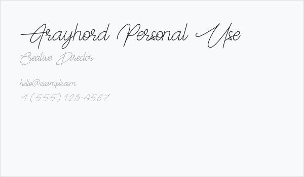 Frayhord Personal Use Business Card