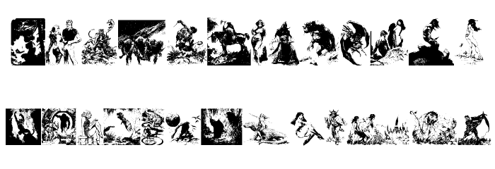 FrazettaBats1 Font LOWERCASE