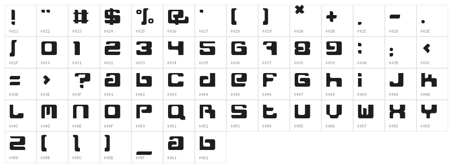 Freak Normal Character Map