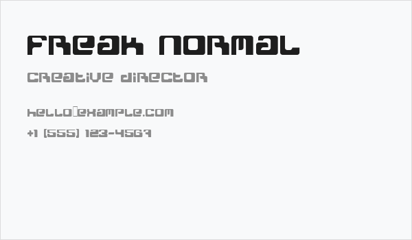 Freak Normal Business Card