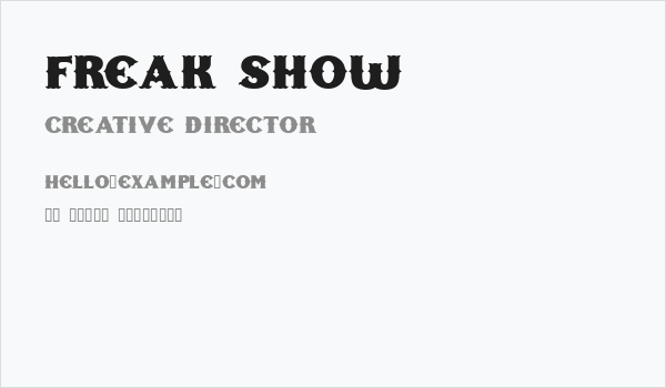 Freak Show Business Card