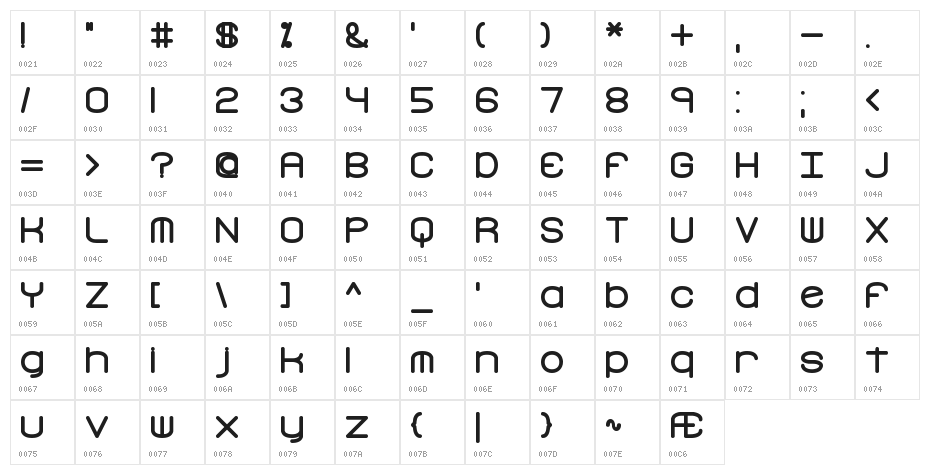 Freak Turbulence BRK Character Map