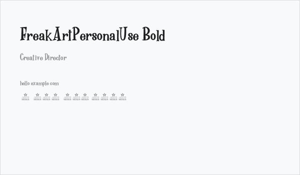 FreakArtPersonalUse-Bold Business Card