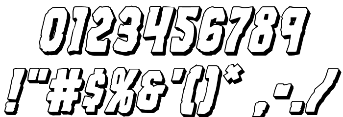 Freakfinder 3D Italic Font OTHER CHARS