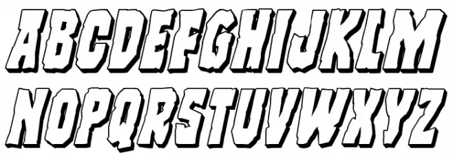 Freakfinder 3D Italic फ़ॉन्ट अपरकेस