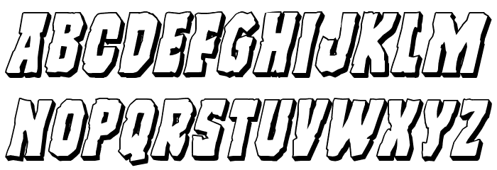 Freakfinder 3D Italic Font LOWERCASE